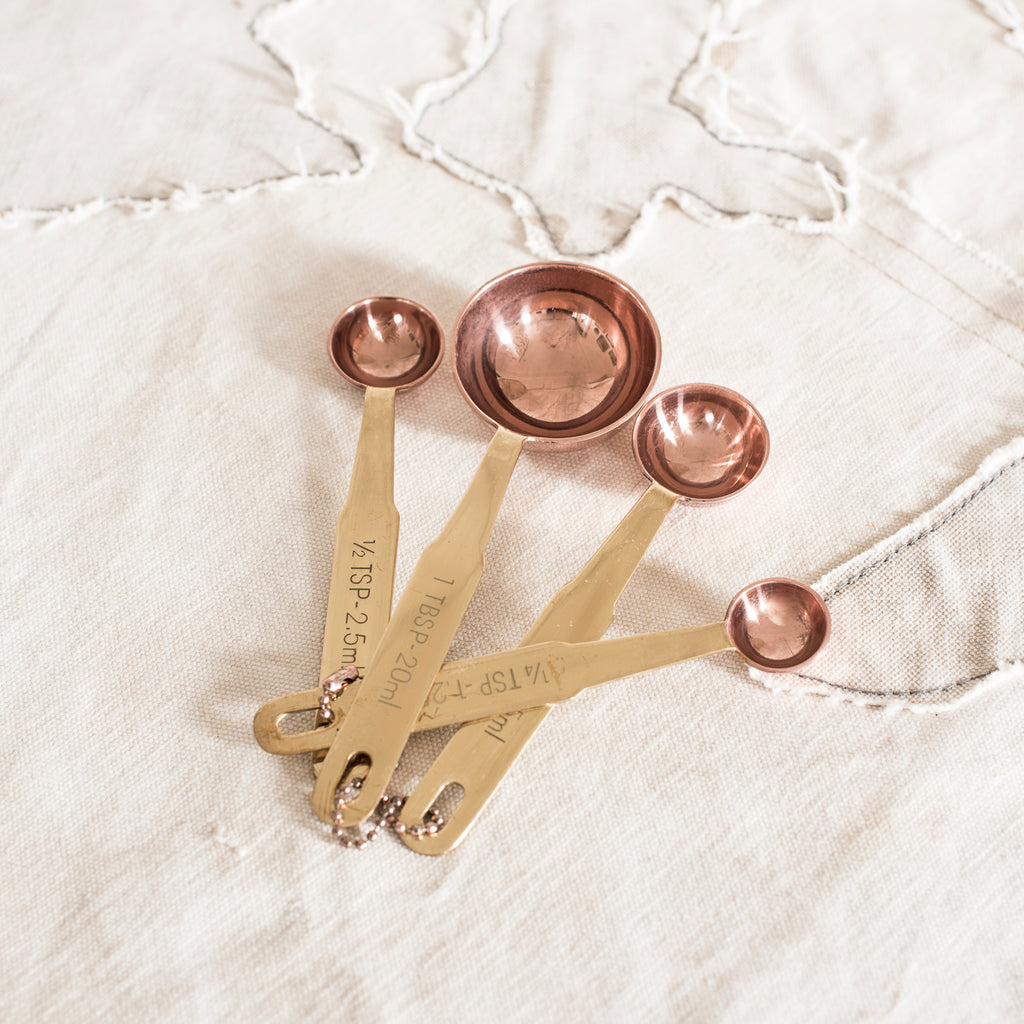 +Brass & Copper Plated Measuring Spoons - The Lost + Found Department