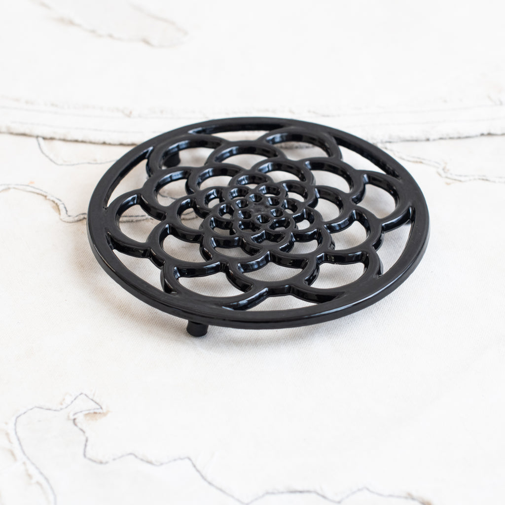 + Enamel Trivet - Black Round - The Lost + Found Department