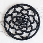 + Enamel Trivet - Black Round - The Lost + Found Department