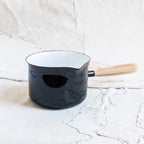 + Enamel Saucepan with Wooden Handle - The Lost + Found Department