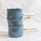 + Enamel Saucepan with Wooden Handle - The Lost + Found Department