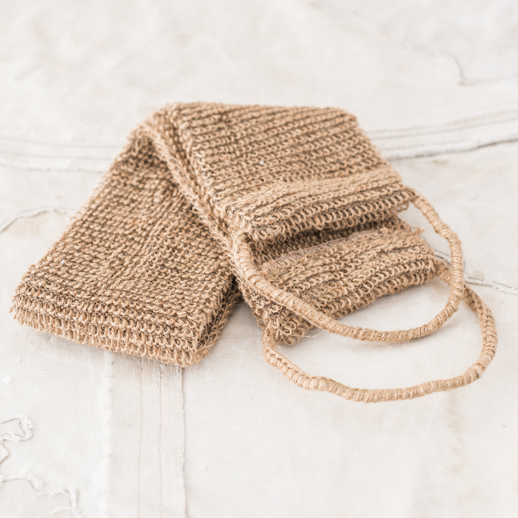 Natural Flax Bath Mitt and Strap - The Lost + Found Department