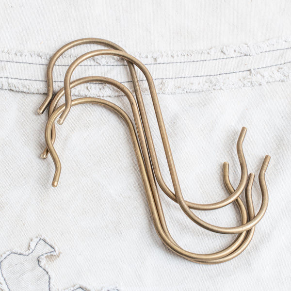 + S Hooks with Hammered End in  Copper and Brass - The Lost + Found Department