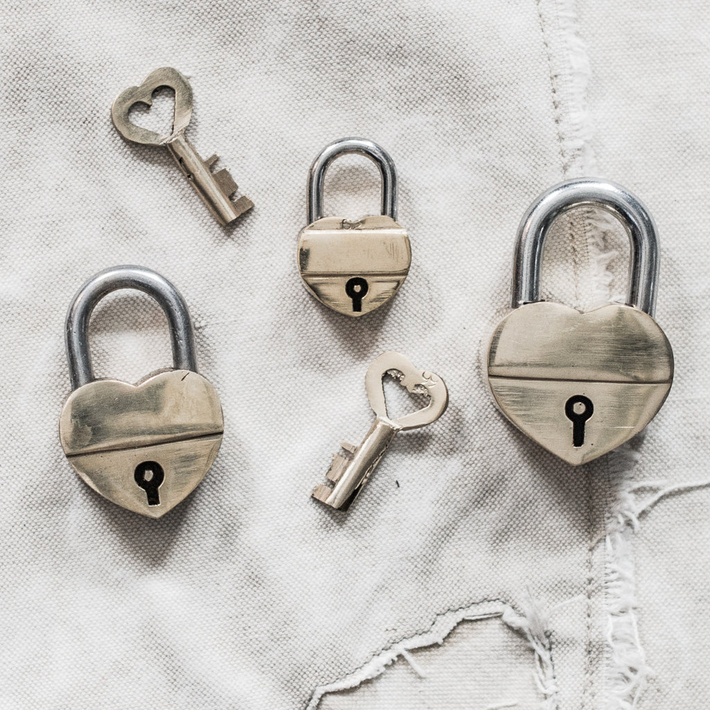 + Brass Heart Shaped Lock - The Lost + Found Department