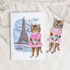 + Nathalie Lete  - Cats of Paris Gift Card with Iron on Cat Patch - The Lost + Found Department