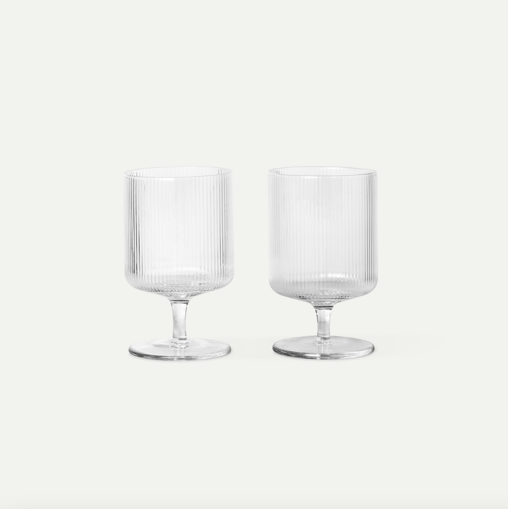 + Ferm Living Ripple Wine Glasses Set of 2 - The Lost + Found Department