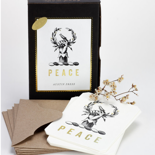 + Austin Press - 'Peace' Letterpress Card Set - The Lost + Found Department
