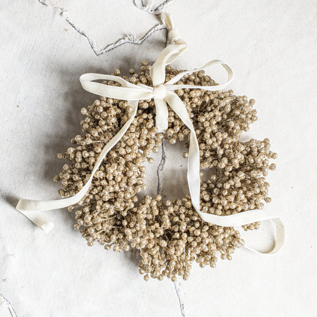 Glitter Berry Wreath - Champagne - The Lost + Found Department