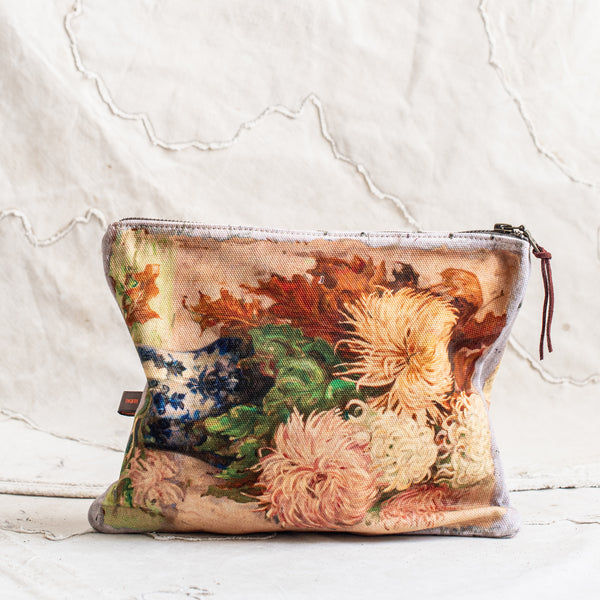 Swarm Canvas Painting Zip Clutch - Chrysanthemum - The Lost + Found Department