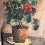 Swarm Canvas Painting Zip Clutch - Red Geraniums - The Lost + Found Department