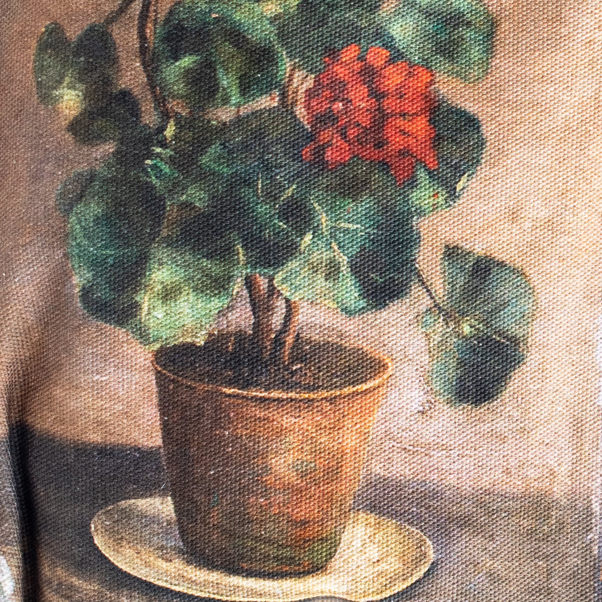 Swarm Canvas Painting Zip Clutch - Red Geraniums - The Lost + Found Department