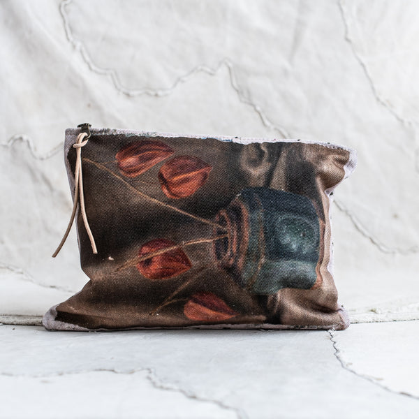 Swarm Canvas Painting Zip Clutch - Japanese Lantern - The Lost + Found Department