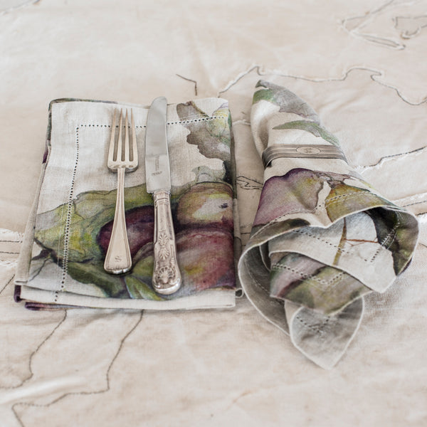 Serviettes - Linen Fig Watercolour   - Set of 4 - The Lost + Found Department