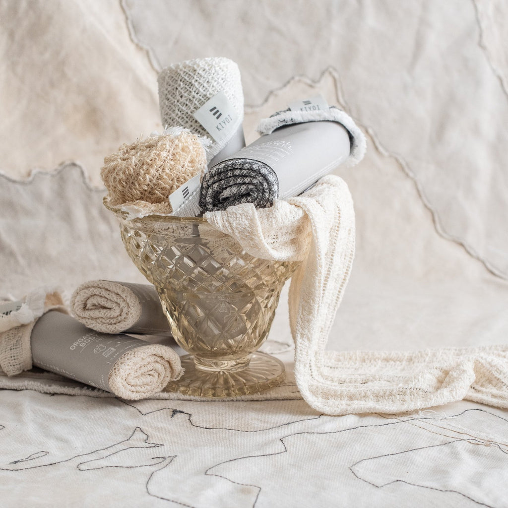 Japanese Cotton & Silk Body Wash Towel - The Lost + Found Department