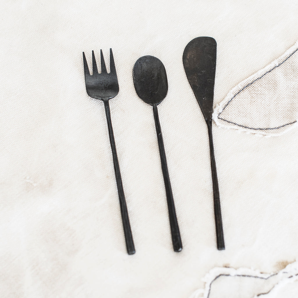 + Hand Beaten Teeny Tapas Cutlery in Antiqued or Bronze Finish - The Lost + Found Department