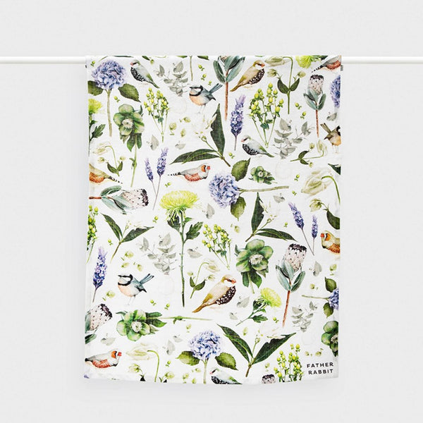 + Linen Tea Towel - Floral by Father Rabbit - The Lost + Found Department