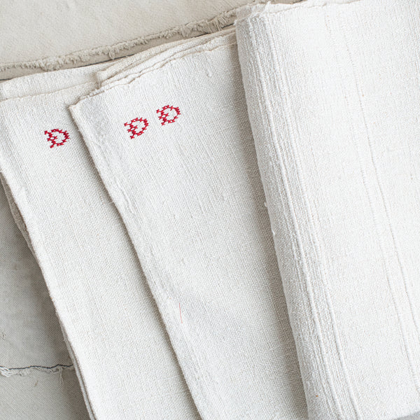 Vintage French Monogrammed Serviette - DD, Set Nº2 - The Lost + Found Department