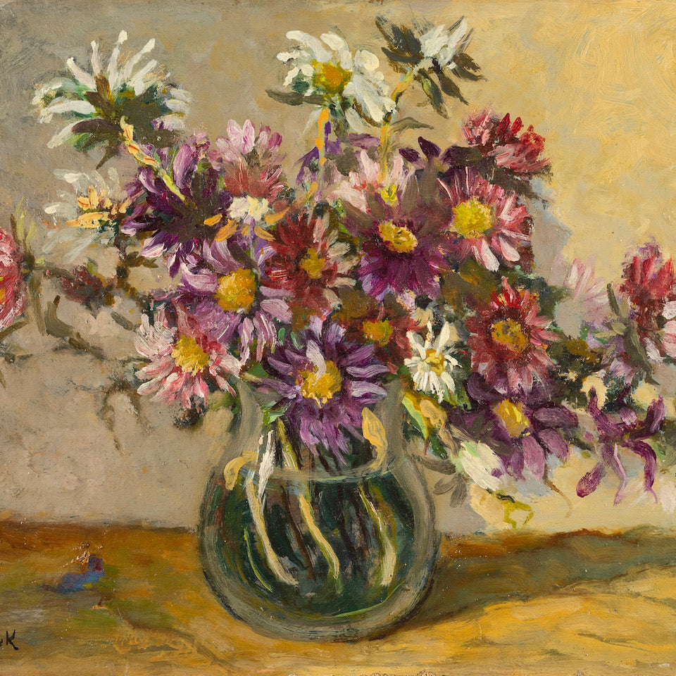 Swarm Canvas Painting Zip Clutch -  Bouquet