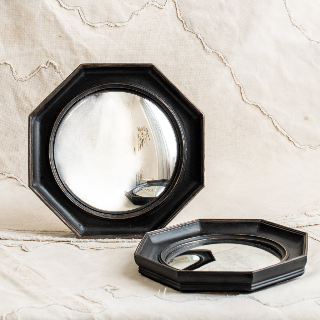 + Mirror - Octagon Black Convex Glass - The Lost + Found Department