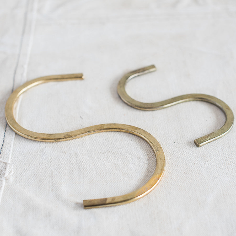 + S Hook in Copper Plate or Brass Plate - The Lost + Found Department