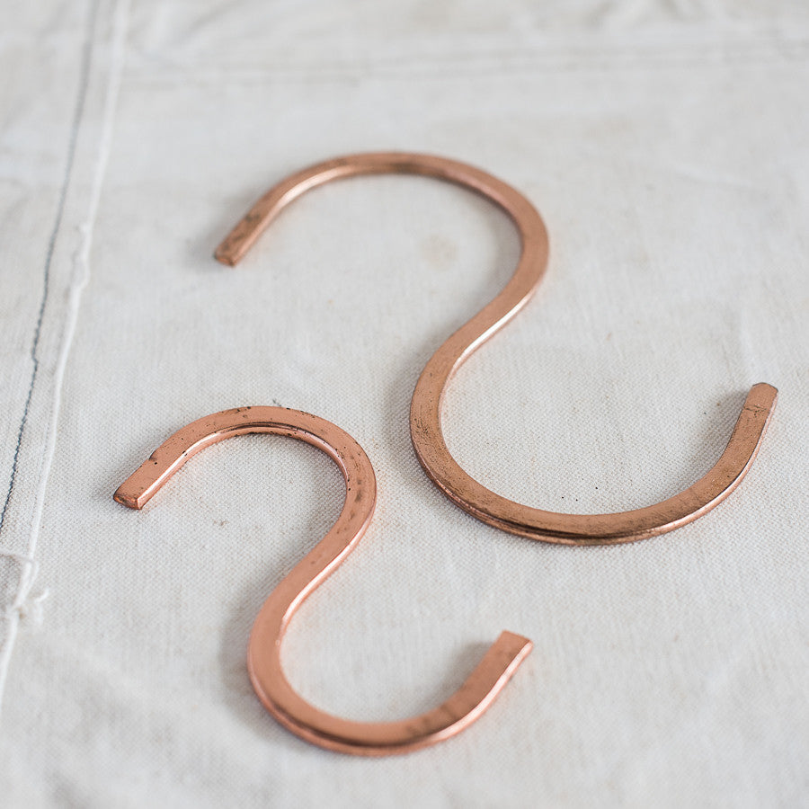 + S Hook in Copper Plate or Brass Plate - The Lost + Found Department