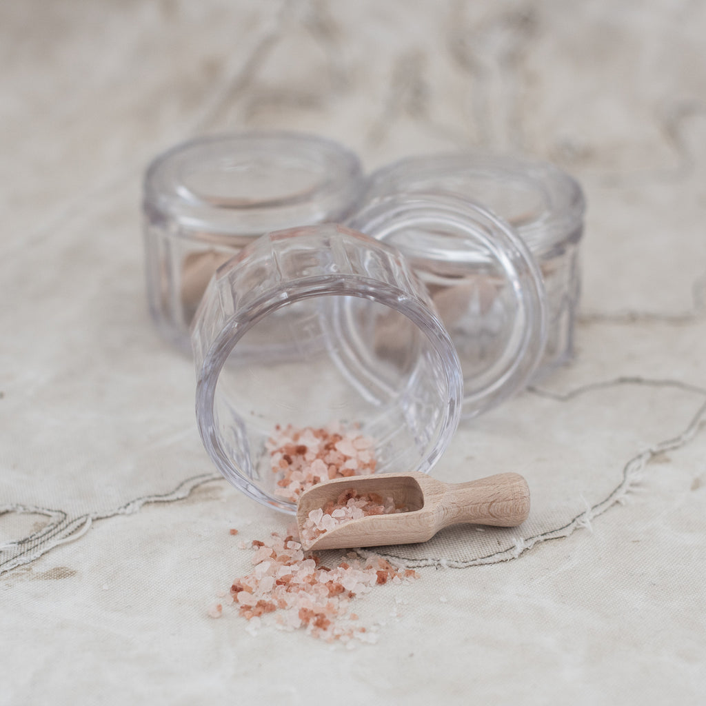 + Glass Salt Pot with Tiny Wooden Scoop - The Lost + Found Department